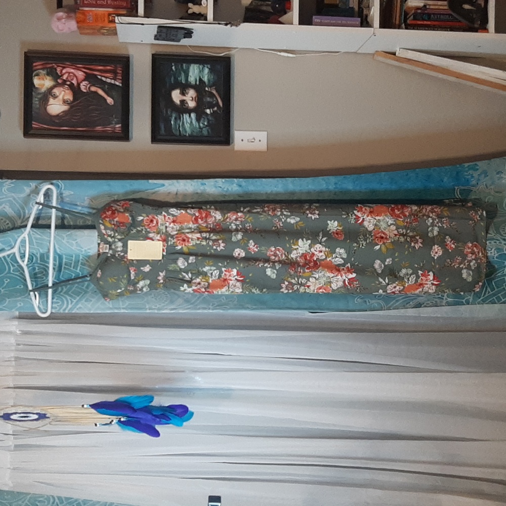Band of the free green floral maxi